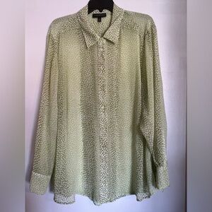 Women’s Plus sheer button down top